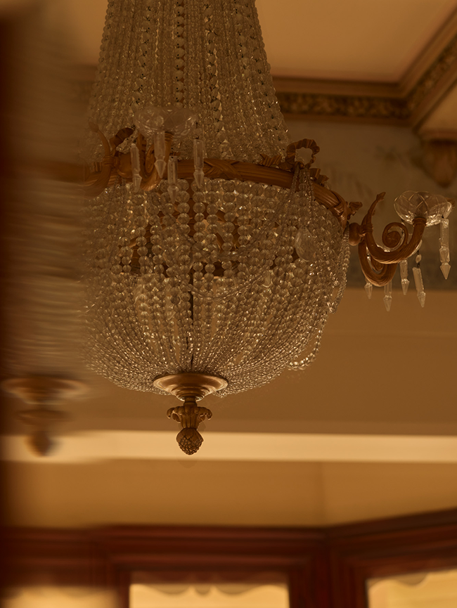 Crystal chandelier detail